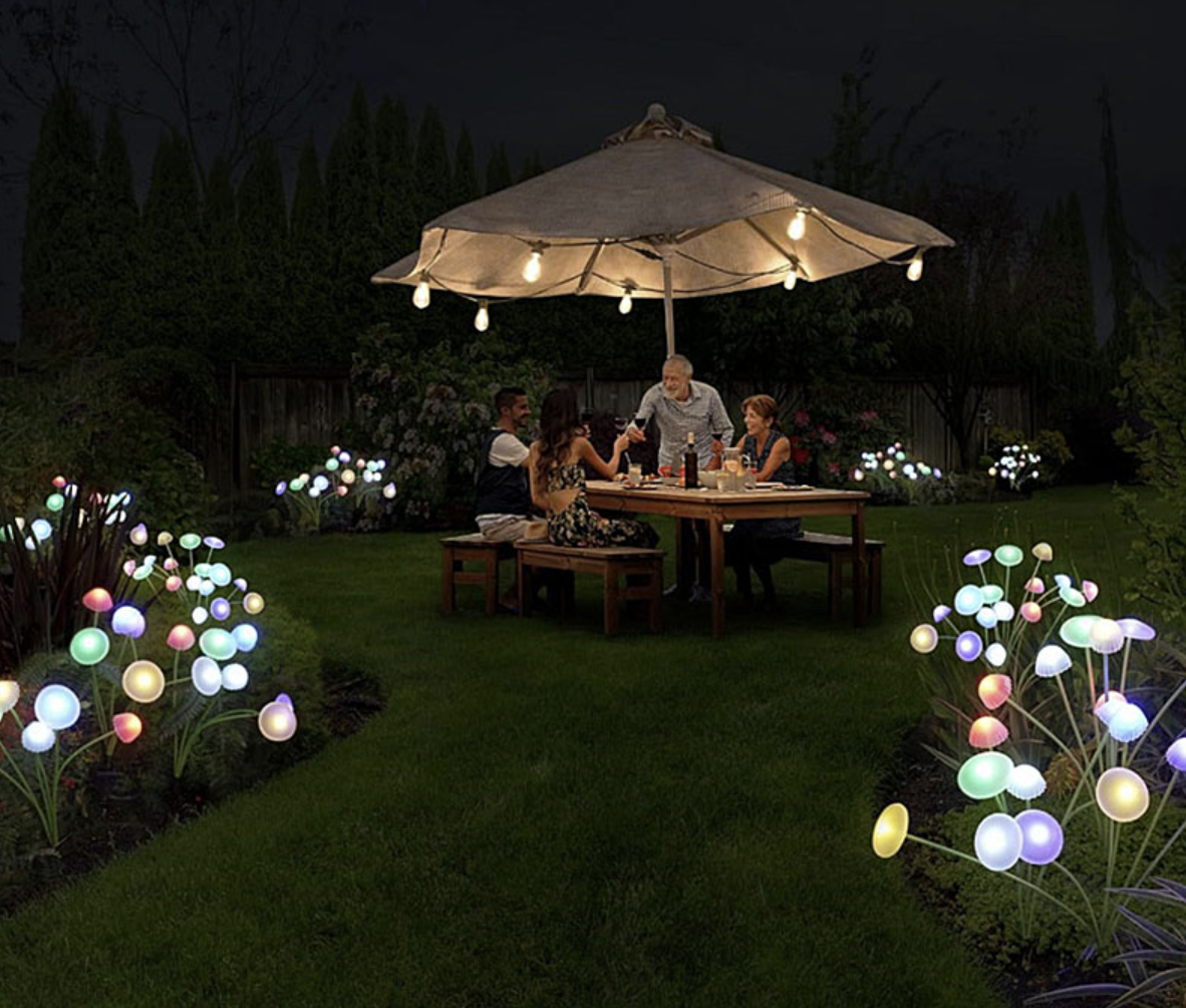 Set 2 Lampi Solare Decorative Jellyfish Multicolor, 6 LED-uri, Efect Meduza, Aprindere Automata