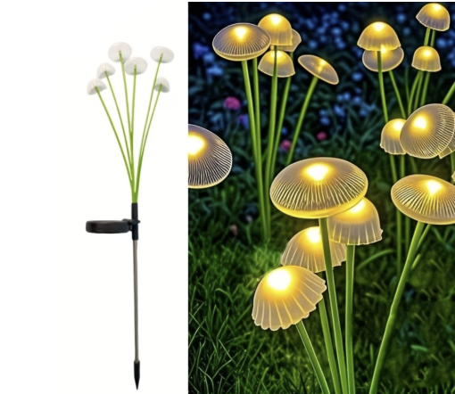 Set 2 Lampi Solare Decorative Jellyfish Multicolor, 6 LED-uri, Efect Meduza, Aprindere Automata