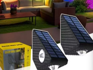 Set 2 Lampi Solare Decorative de Perete, Lumina in 3 Directii, Mullticolor/Alb rece/Alb Cald