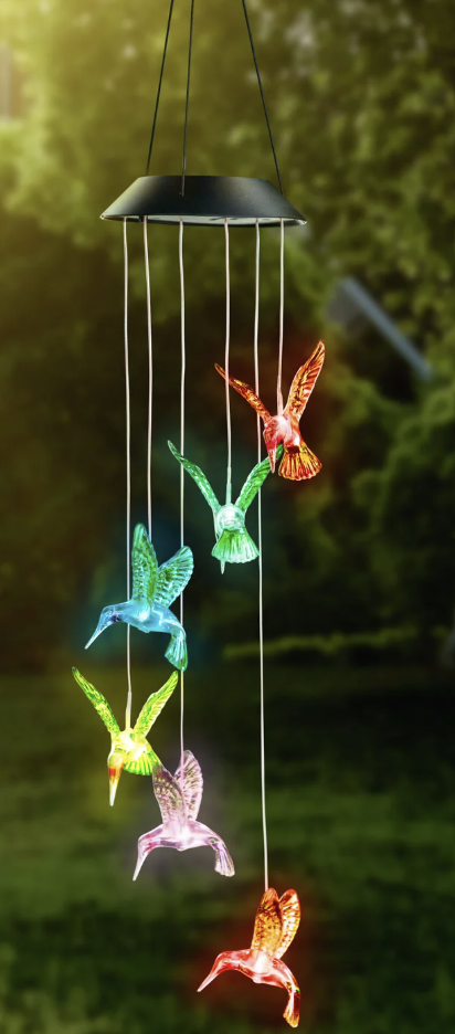 Set 2 X Clopotei De Vant Cu Incarcare  Solara , Fluturi , Colibri , Inimi