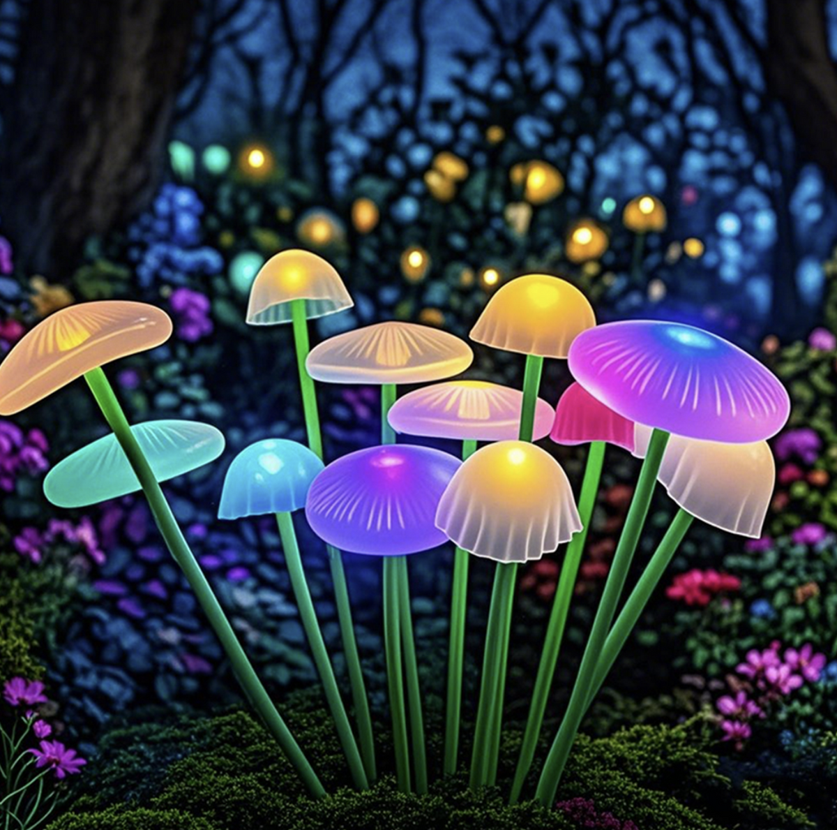 Set 2 Lampi Solare Decorative Jellyfish Multicolor, 6 LED-uri, Efect Meduza, Aprindere Automata