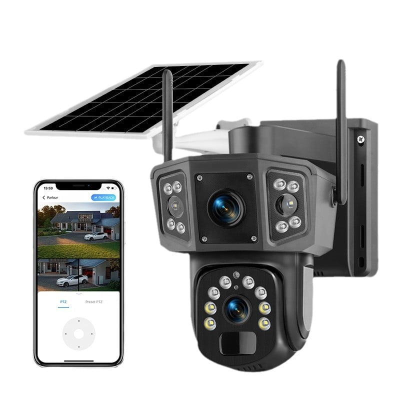 Camera Supraveghere Solara Dubla INNOVA WIFI , 6MP , Full HD, PTZ 360°, baterie 12000mAh , 3 ani garantie
