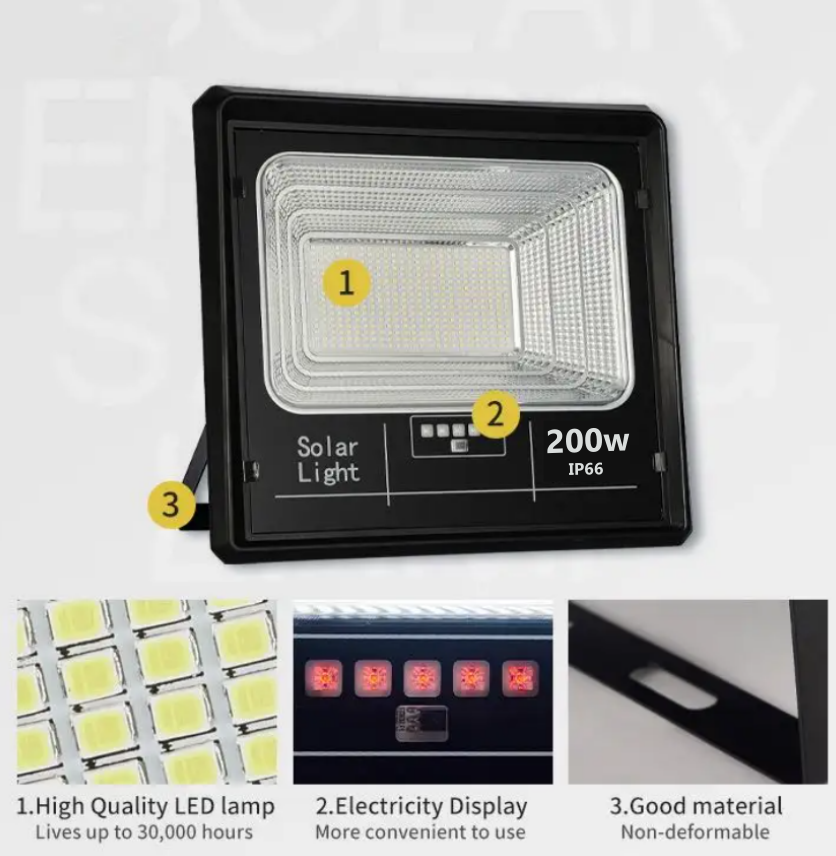 Proiector LED INNOVA 200W Cu Panou Solar si telecomanda, IP66 + Cadou Surpriza
