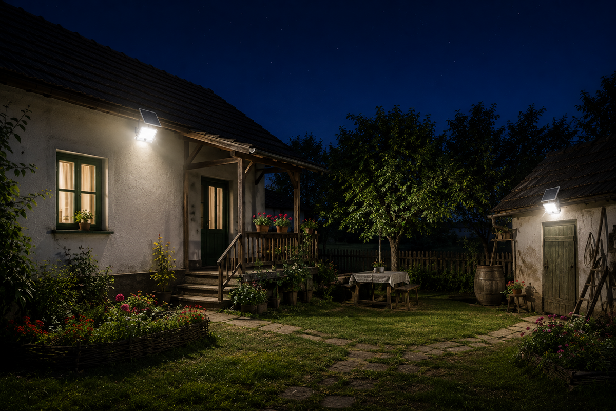 Set 2 Proiectoare Solare LED 800W Innova Smart Home Hall, IP67, Panouri Solare 45x35 cm și Telecomenzi